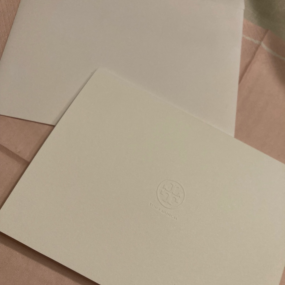 Tory Burch simple white Happy Birthday Card